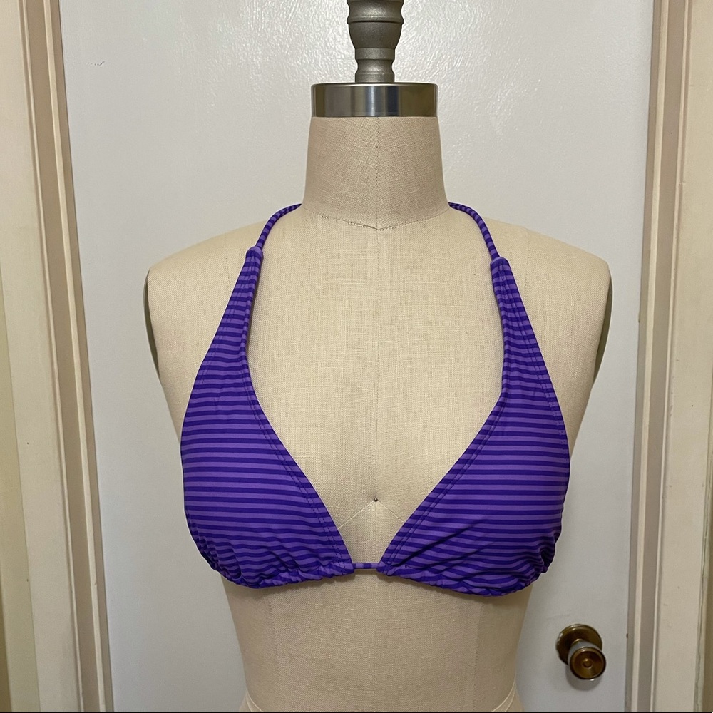 Purple Stripe Bikini Top